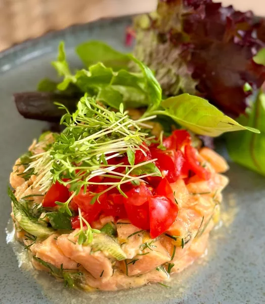 Tartare de saumon aux fruits de la passion