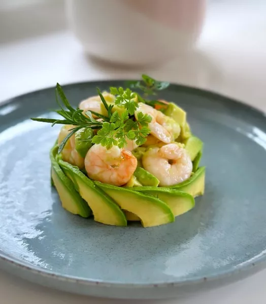 Tartare avocat et crevettes