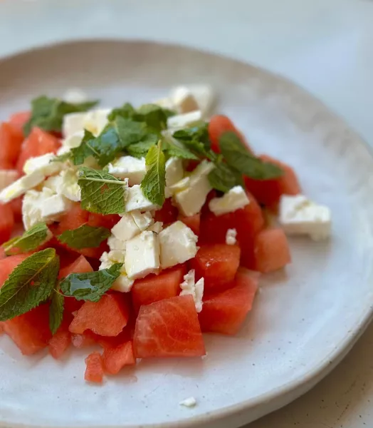 Salade feta pastèque